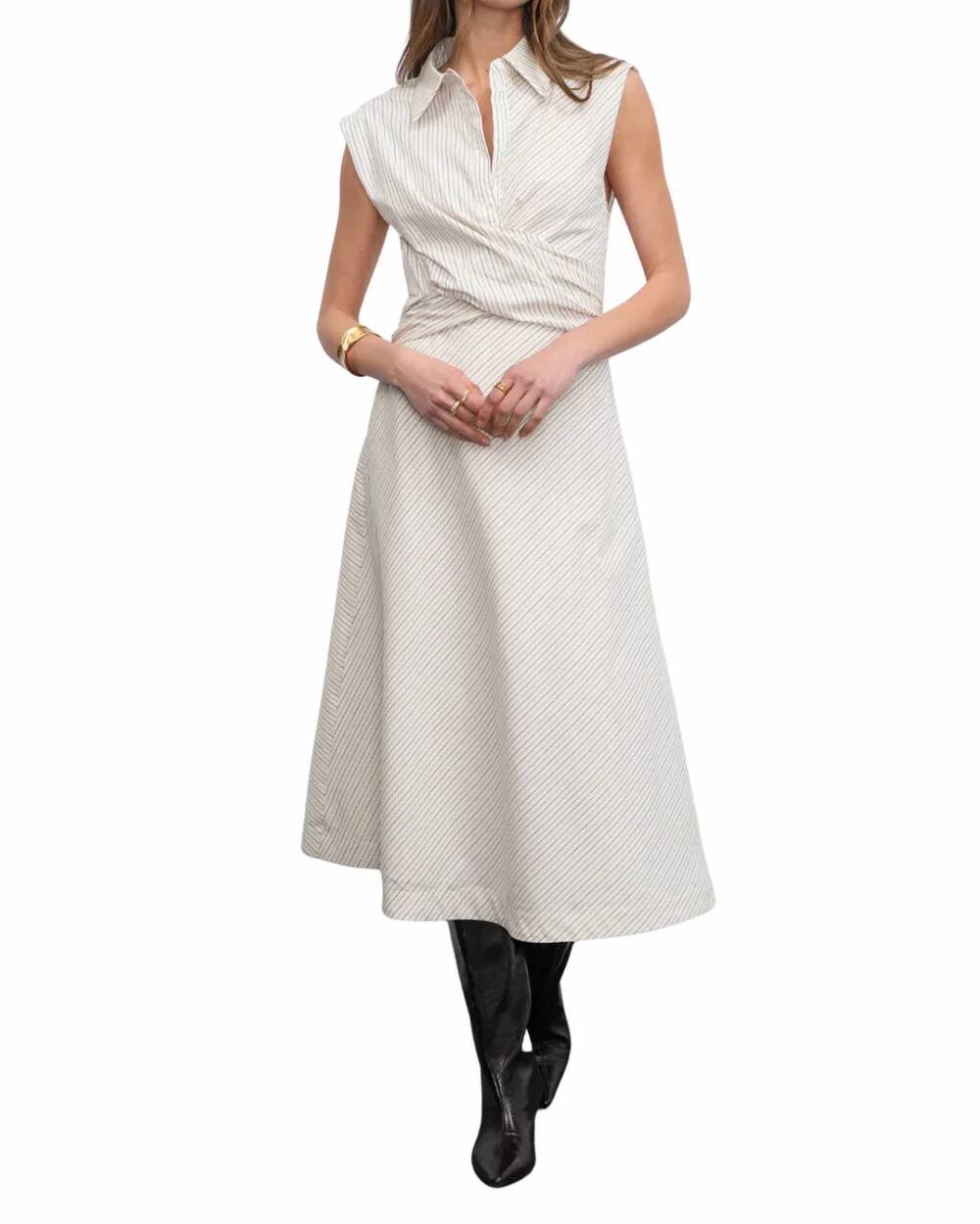 NEW GREYLIN lorena midi dress in stripe